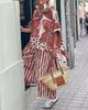 Floral Print Short Sleeve Top and Striped Wide Leg Pants 2-Piece Set