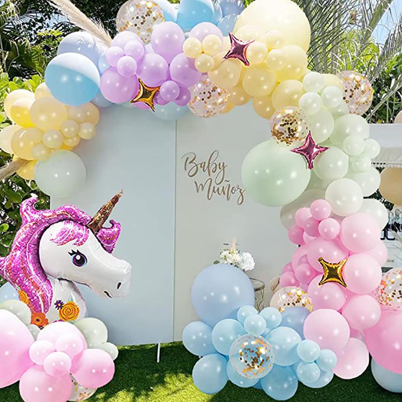 

147 шт. воздушный шар с единорогом, украшения для вечеринки в честь дня рождения, для девочек, 1 год, воздушный шар на день рождения, декор для детского душа, принадлежности для выявления пола