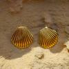 Mariasz Minimalist Geometric Twisted Spiral Stainless Steel Stud Earrings Gold Hollow Baroque Piercing Jewelry for Women