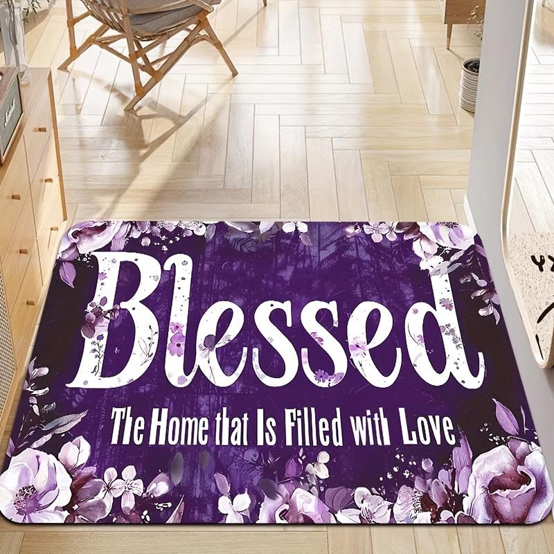 

Благословенный любовью Домашний коврик для двери, Нескользящий полиэстеровый ковер, Машинная стирка, для гостиной, спальни, кухни, прихожей, Декор 40x60cm