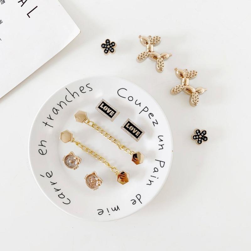 10PCS Shoe Charm for Crocs DIY Advanced Golden Retro Chain Shoe Decoration Buckle for Croc Charms Hole Shoes Accessories