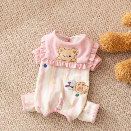 Banana Smiley Face Pet Clothes for Small Dogs and Cats - Thin, Four-Legged Homewear for Spring and Autumn