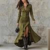 2025 British Retro Slim Fit Dress with Irregular Hem for Autumn/Winter
