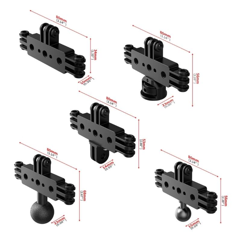 Volledig Roterende Stalen Verlengarm Drie Camera Grip Live Beugels 1/4 Gat Voor Buiten Sport Opnames Fotografie