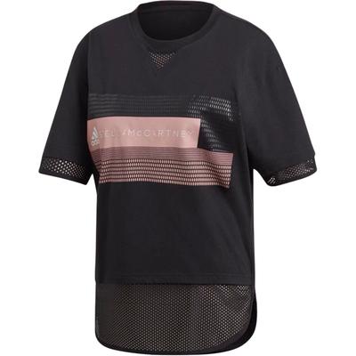 Logo Einfarbig Locker Feuchtigkeitstransportierend Atmungsaktiv Kurzarm T-Shirt Damen Oberteile Schwarz DT9226