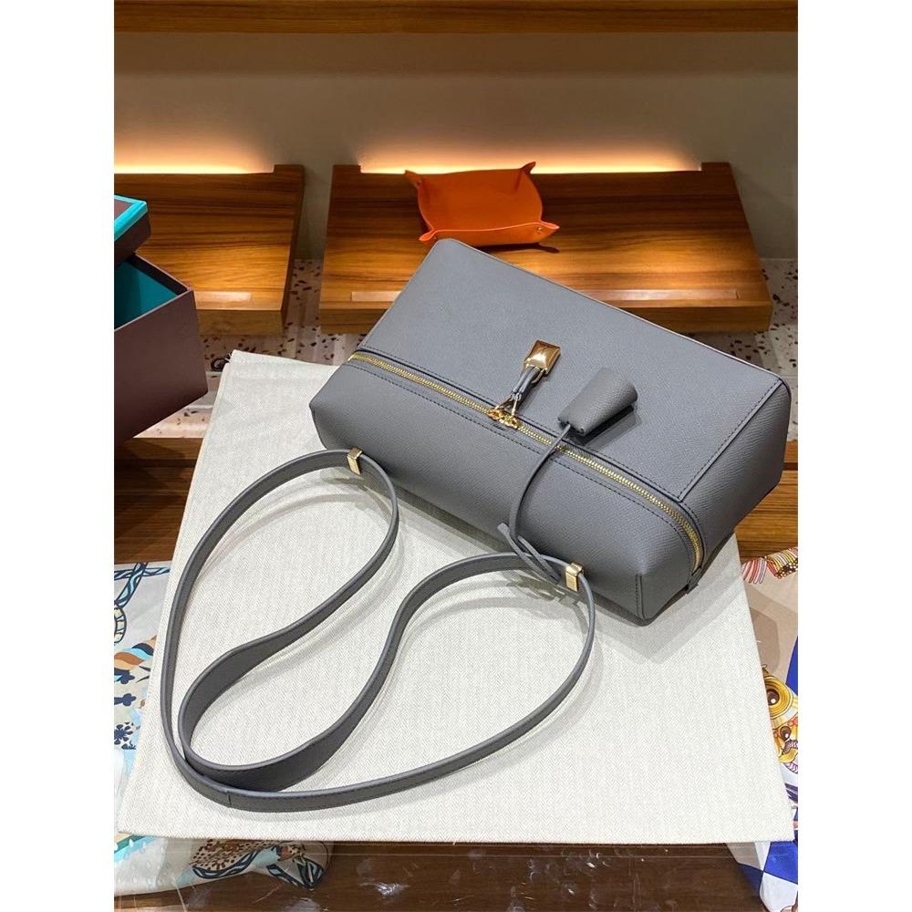 LP27 Bag, Lunch Box Bag, Palm Pattern Cowhide Women's 2023 Autumn and Winter New Temperament Portable Shoulder Crossbody Cosmetic Bag