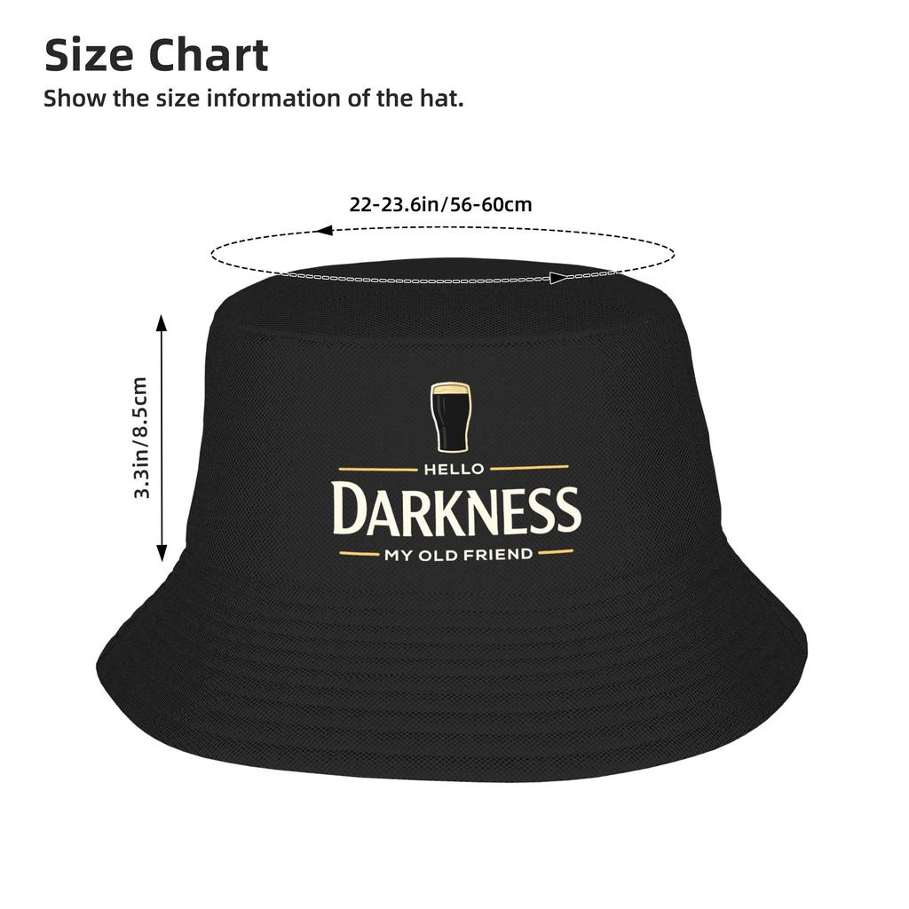 Hello Darkness My Old Friend Irish Beer Bucket Hat  Hawaii Fisherman Caps Breathable Travel Hiking Sunscreen Hats Fashion Cap