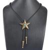 Vintage Star Choker Necklace Black Leather Cord Chain Necklace Waist Chain Fashion Jewelry Holiday Gifts for Men Women