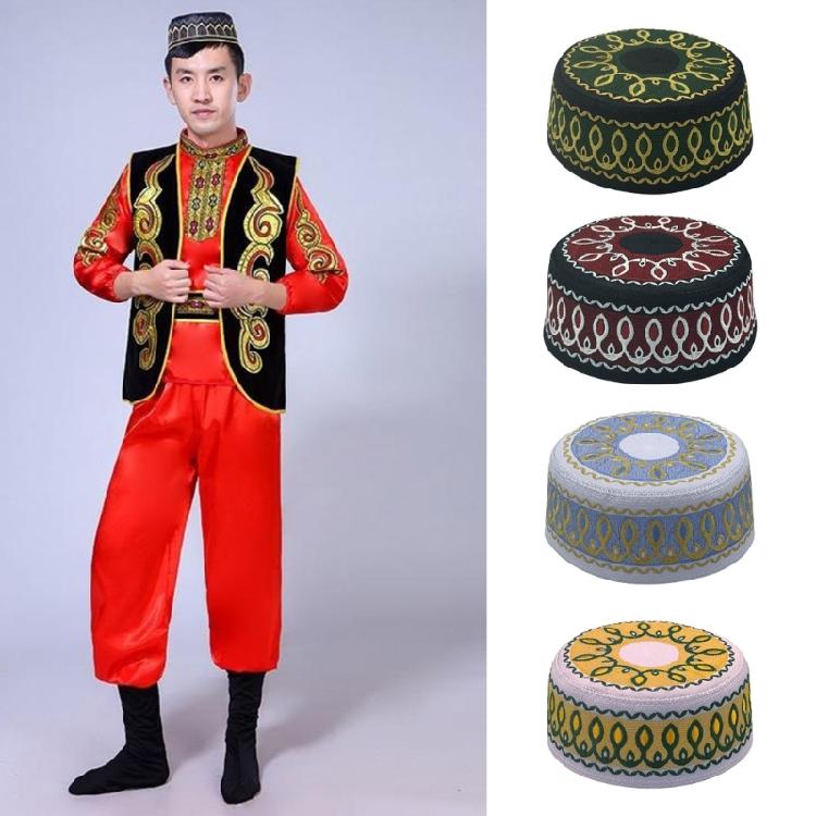 Teens Embroidery Islamic Beanie Breathable Protecting Casual Pray Hat for Adult