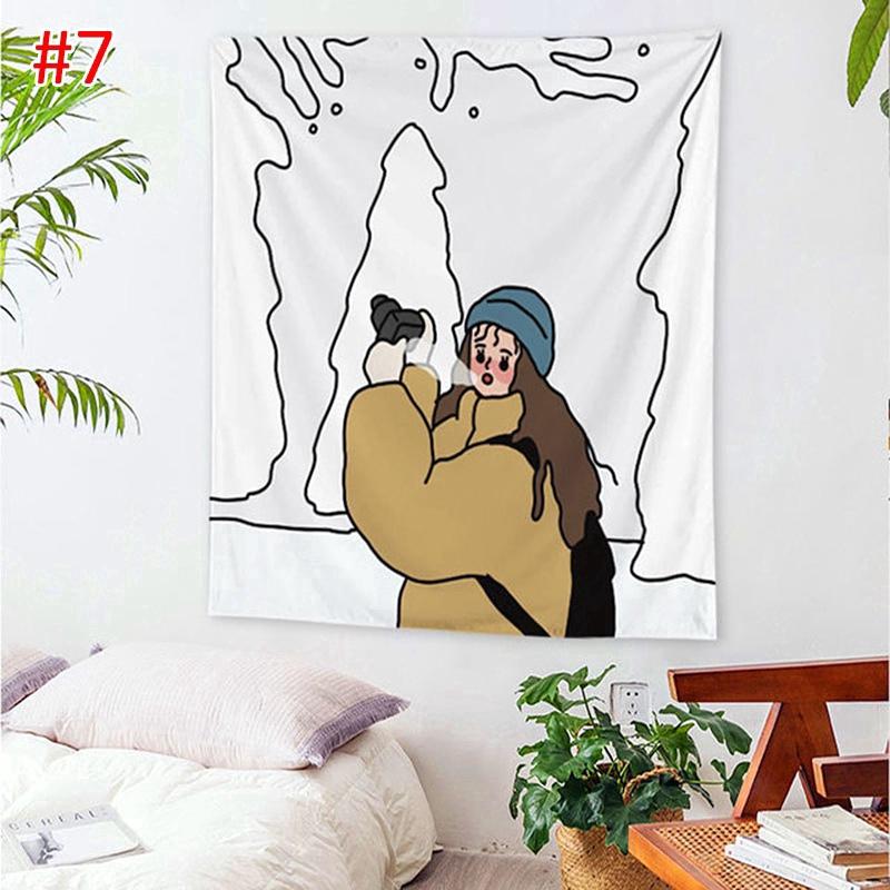 Гобелен Гостиная Спальня Стена Милая Девушка Эстетический Декор Фон Ткань 100x75cm — фото 5