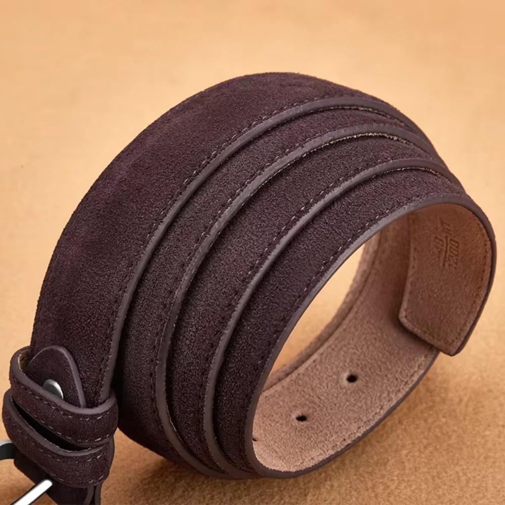 Luxury Design Suede Wide Belt Maillard Business Waist Strap Fashion Pin Buckle Waistband Men Women