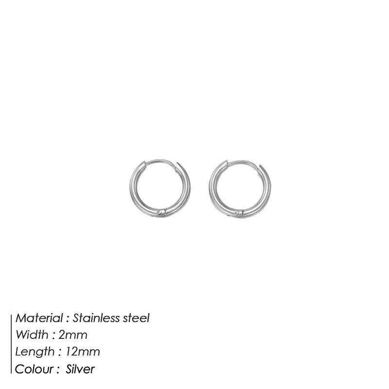 Pendientes de Aro de Acero Inoxidable Chapados en Oro de 14K - Superficie Lisa, Conservan el Color, Diseño Sencillo