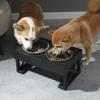 Gamelle surélevée pour chien 3 hauteurs réglables Soulagement de la pression Gamelle surélevée en acier inoxydable pour animal de compagnie chat