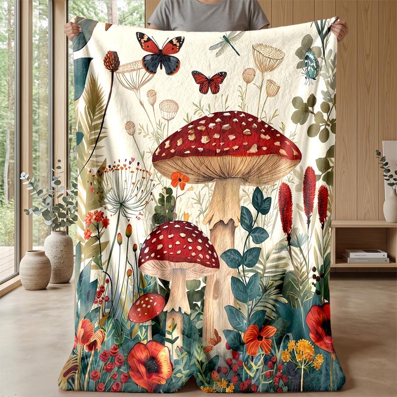 Moonlit Butterfly Magic Theme Blanket Lightweight Warm Flannel Blanket Decorative Throw Blanket for Home Decoration