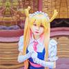Premium Quality Miss Kobayashi's Dragon Maid Tooru Maid Dress Outfit Cosplay Costume Full Set