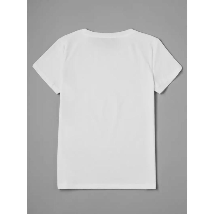 love print t-shirt, short sleeve crew neck casual top for summer & spring, women's clothing