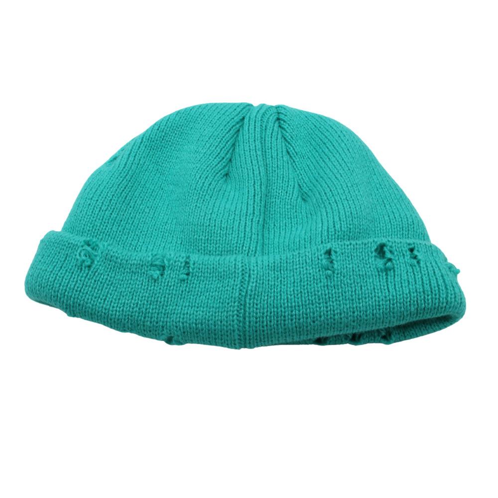 Hat Female Ins Harajuku Versatile Cold Hat Solid Color Hip Hop Retro Trendy Hole Flow Knitted Hat
