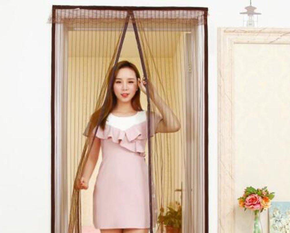 HJ Screen Entrance Room Divider Insect Mosquito for Back and Brown Door, Curtain, Curtain, Retractable, Insulated, Repellent, Repellent, Eco-Friendly,
