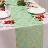 28*275CM Snowflake Christmas Table Runner Sparkly Glitter Golden/Silver Metallic Dining Table Decoration for Xmas