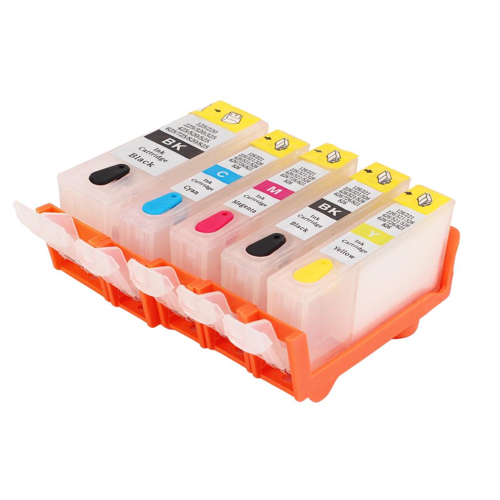 5PCS Ink Cartridge PP 4 Colors Good Air Tightness Smooth Output Cartridge Combo Pack for Printer