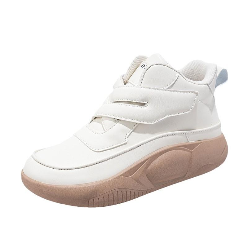 Medium top shoes women's spring and autumn new student leather surface Korean version versatile casual dad sports women's shoes trendy shoes 5003