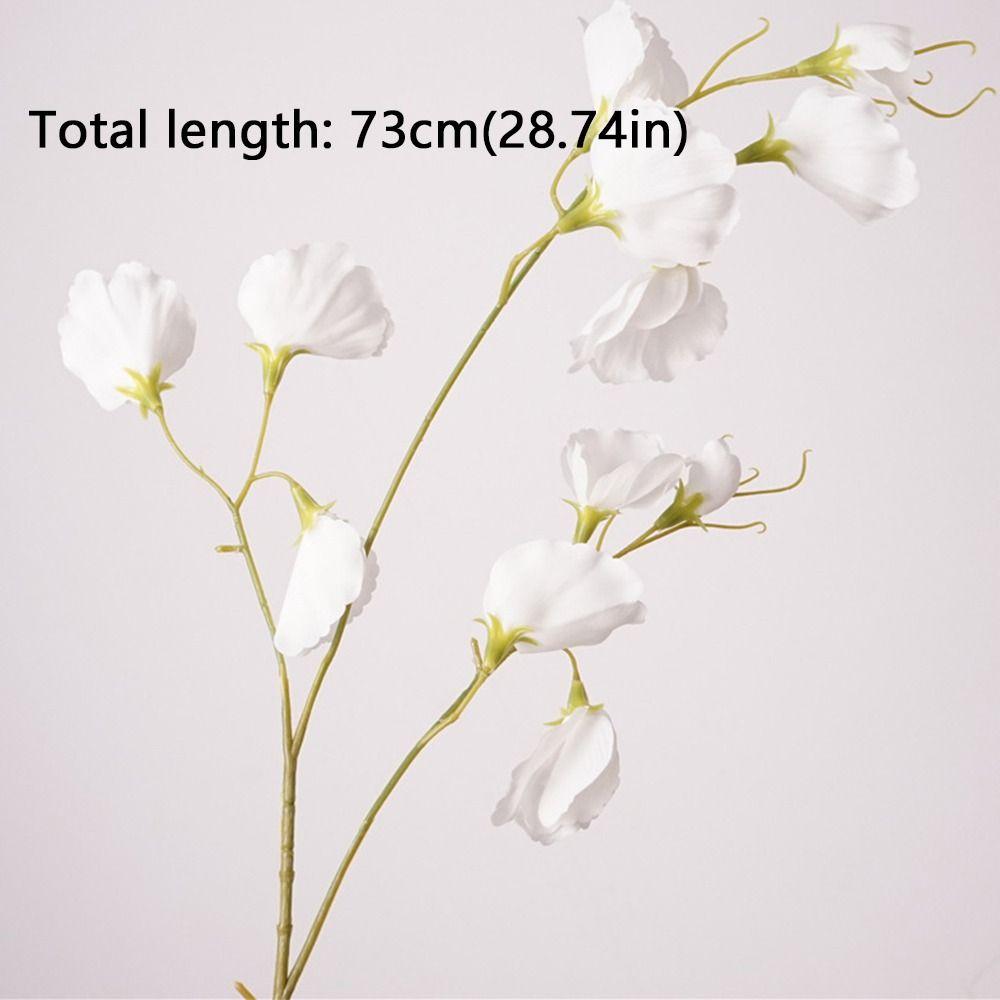 Lifelike Artificial Pea Flower Hydrating Fake Plants Elegant Silk Pea Branch  Living Room