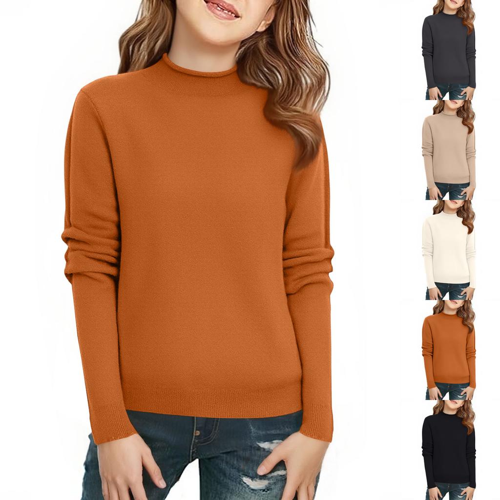 Children's Fashionable Casual Half-high Collar Bottoming Shirt Long-sleeved Top