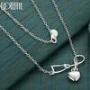 925 Sterling Silver O Shape Heart Necklace Wedding Jewelry