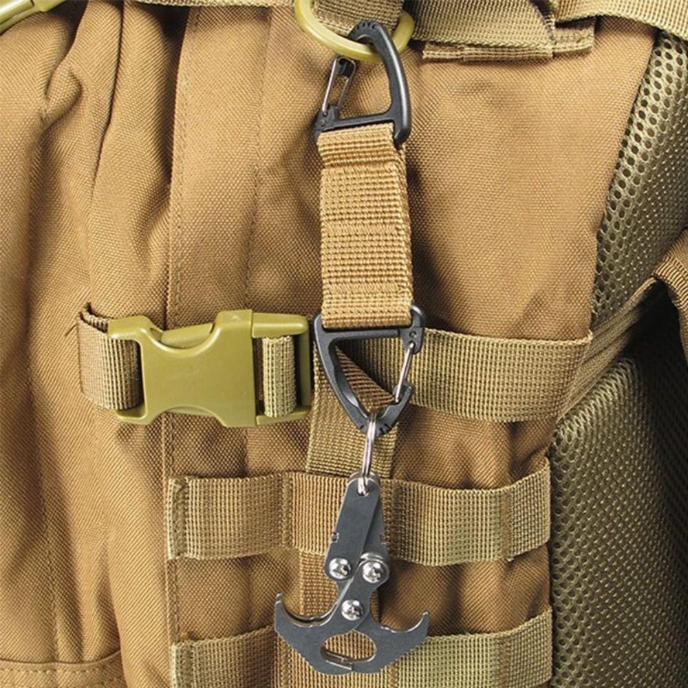 Double-headed Camping Carabiner Rotatable Backpack Key Hook Webbing Belt Buckle  Backpack