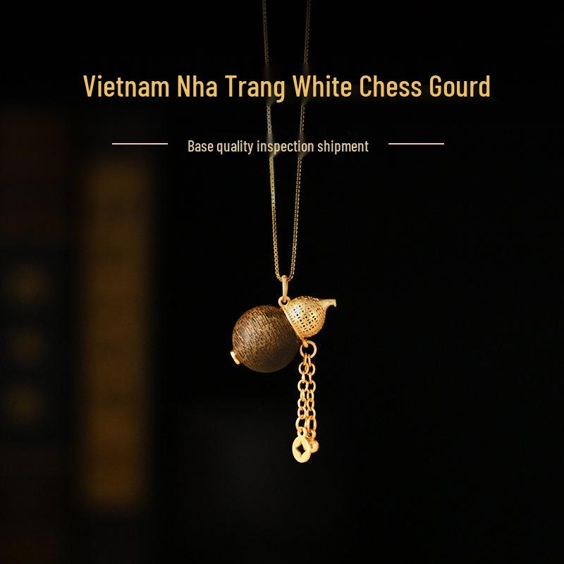 Nha Trang Agarwood Clavicle Pendant - Adjustable Natural Sinking Qi Design Chinese Style