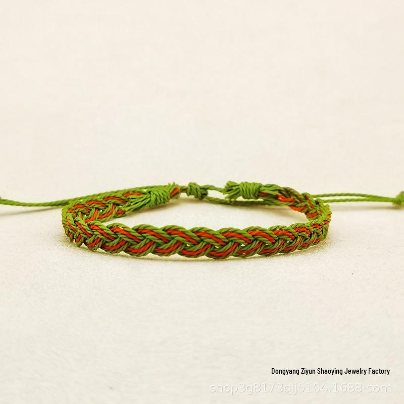 Buntes wasserdichtes handgefertigtes gewebtes Baumwoll-Leinen-Armband - Künstlerischer Waldstil für Paare