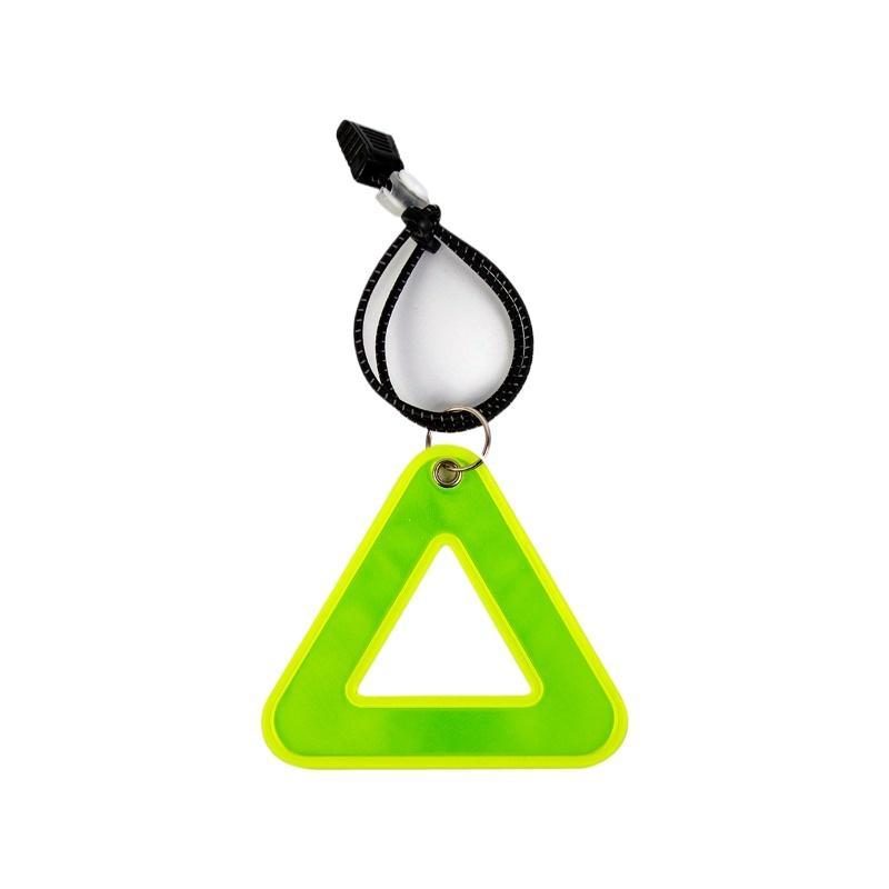 1PC Reflective Signs Triangle Signs Safety Warning For Bicycle Hanging Tag W Elastic Cord Bike Night Visible Riding Safety