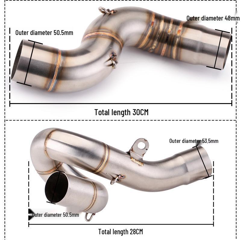 ZX6R 636 Motorcycle Titanium Exhaust Front Section (09-21 Models)