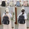 Fashion Nylon Backpack Large Capacity Korean Color School Bag Breathable Casual Book Bag Students