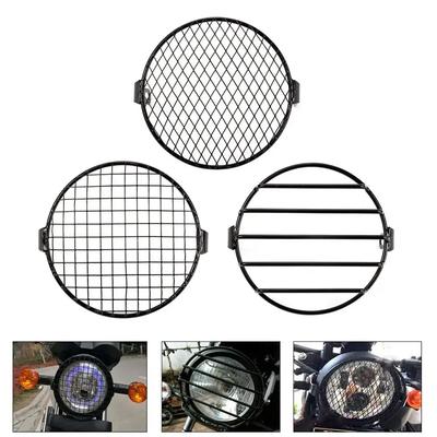 6.14'' Motorcycle Headlight Mesh Grill Guard Front Lamp Mesh Grille Cover Protector for Honda Bobber Yamaha Headlight Cover