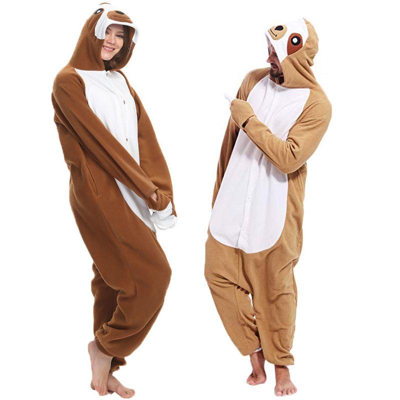 Kigurumi Pajamas Animal Cosplay Sloth Unisex Adult Costumes Robe Jumpsuit Onesie