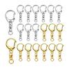 Samcos Keychain Metal Fittings with Rotating Ring Handmade Key Ring Accessories DIY Craft Supplies with Eggplant Ring Set of 20 (Gold + Silver)