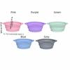 Large Capacity Foldable Silicone Bowl Double Ear Buckle Leak Proof Collapsible Dog Bowl Macaron Color Anti-slip