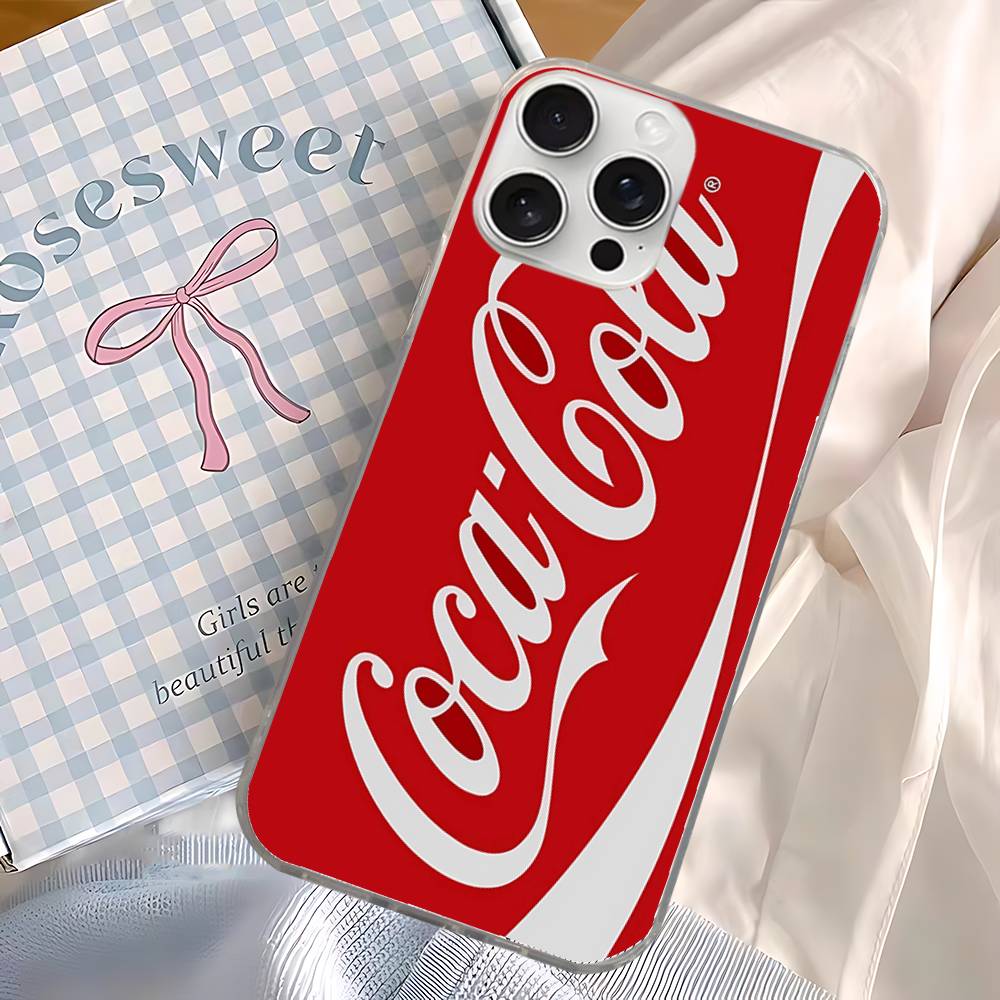 C-CocaC-Cola For iPhone 14 Pro Max 13 17 11 16 12 15 Air Plus Satin Colorful Phone Case