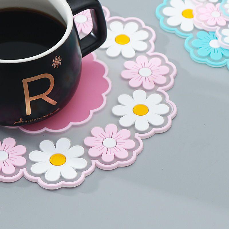 Gänseblümchen Floral Silikon Hitzebeständige Matte - Esstischunterlage, Verbrühschutz Topfuntersetzer, Schüsseluntersetzer, Untersetzer