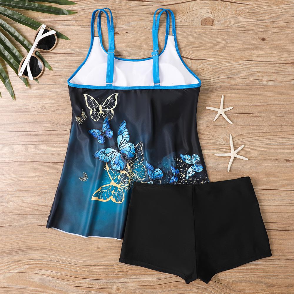 Modny Damski Tankini Plus Size z Spódniczką z Nadrukiem 2025 - Styl Europejski i Amerykański