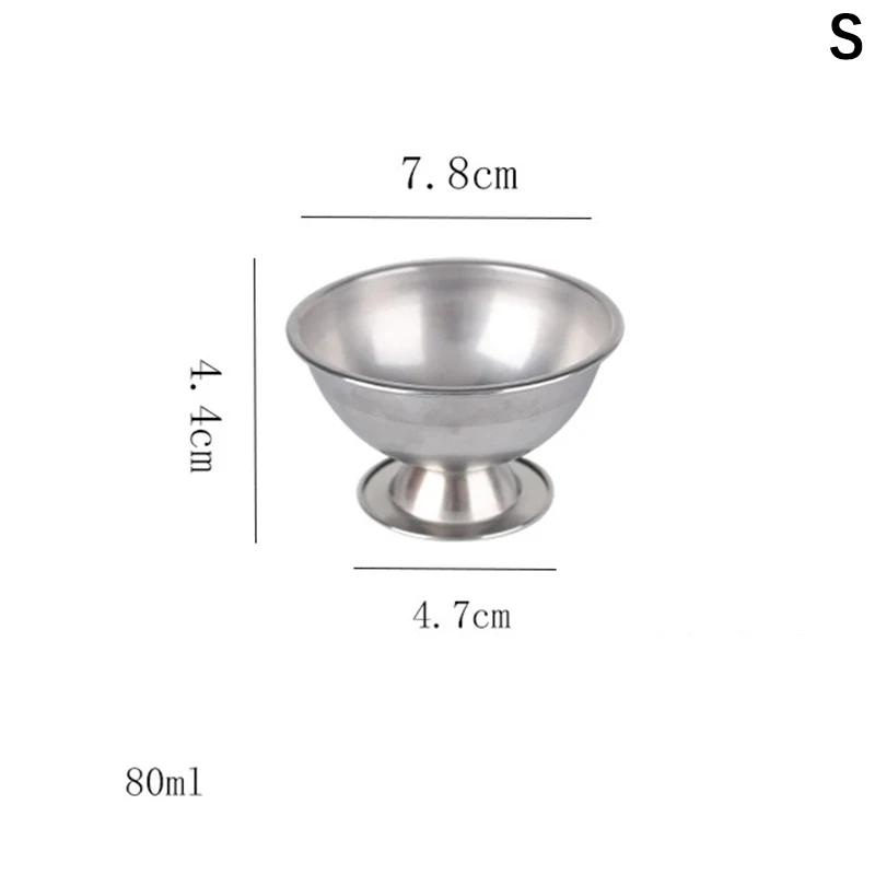 

1Pcs Ice Cream Cups Salad Bowl Stainless Steel Bowl Dessert Fruit Plate Snack Dish Party Supplies