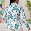 Women Plus Size Long Sleeve Collared Button Front Colorful Striped Print Shirt