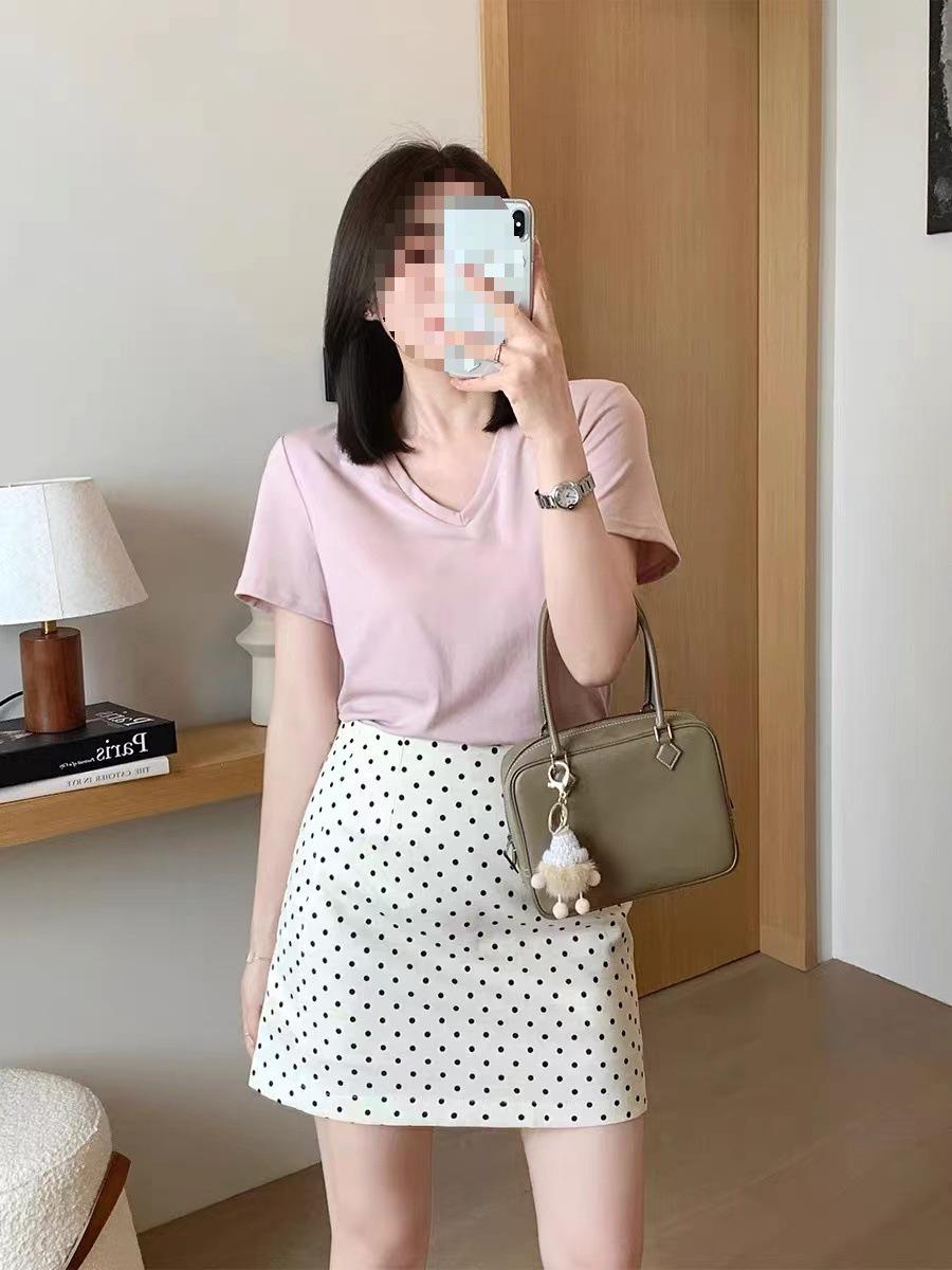 

Versatile Polka Dot High-Waist Midi Skirt for Women L