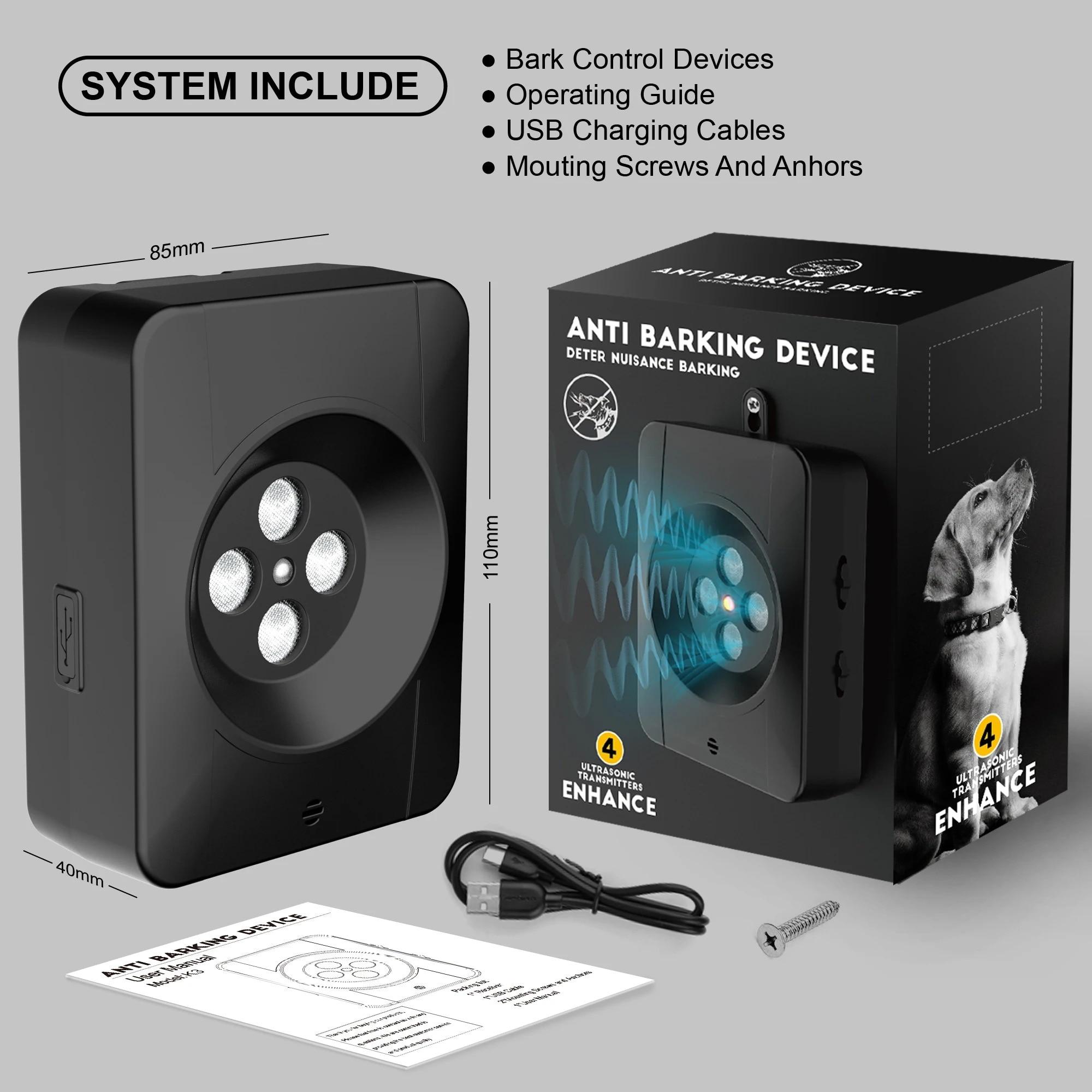 

Устройство против лая, устройства контроля лая собаки с 3 режимами, перезаряжаемый ультразвуковой отпугиватель лая собаки, безопасный для собак и людей чёрный