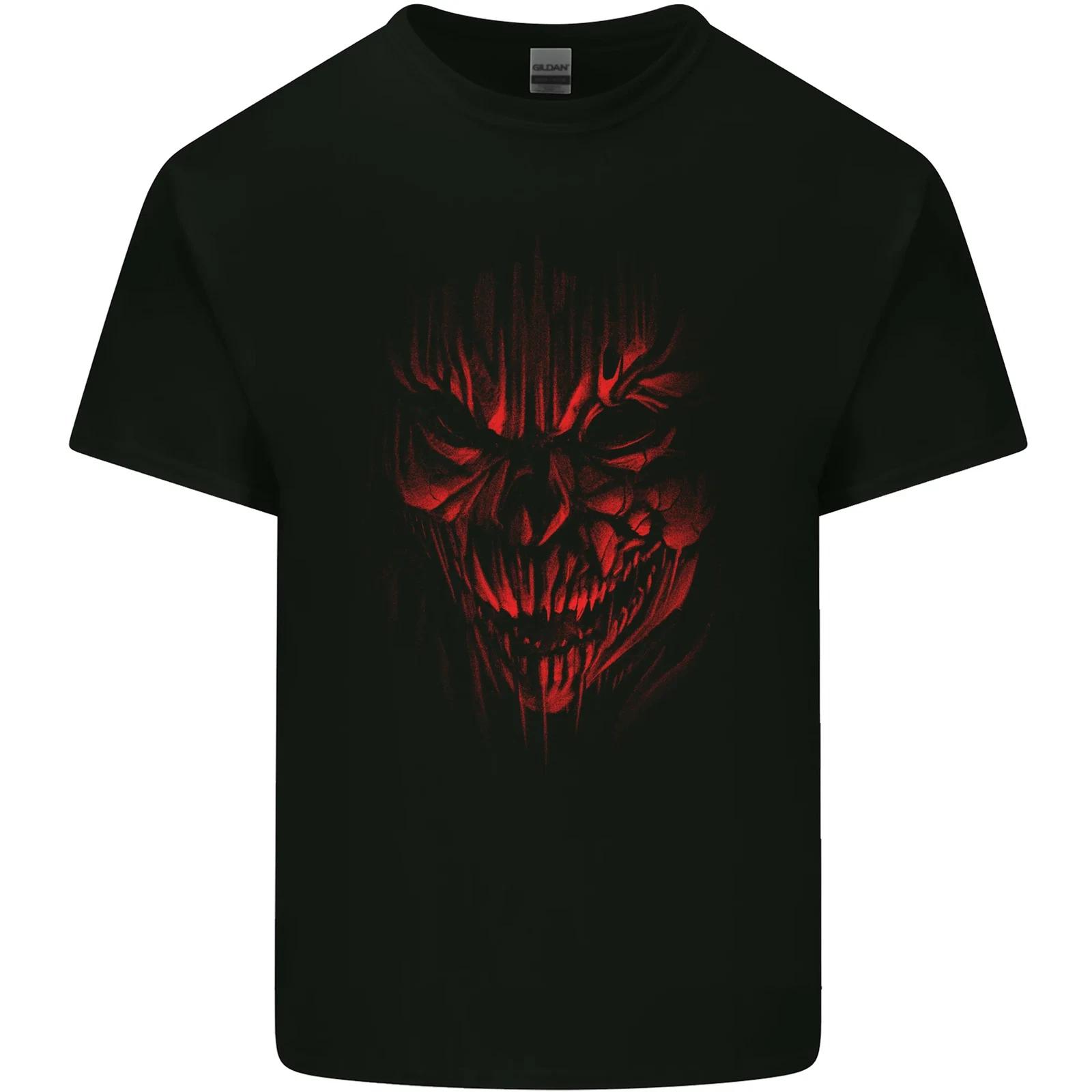 

Demon Skull Devil Satan Grim Reaper Gothic Kids T-Shirt Childrens 4XL