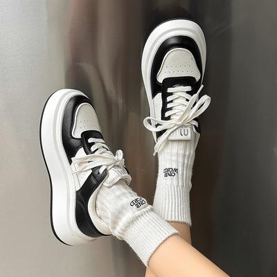 Herbst und Winter Neue dicke Sohle Ins Trendige Saugfolien-Sohle Leder Samt Freizeit Board Schuhe