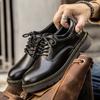 Zapatos de cuero para hombre Maden, botas formales italianas negras para exteriores de suela gruesa, botines de diseñador original, zapatos casuales de negocios
