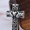 Cool Stainless Steel Irish Celtic Trinity Knot Claddagh Cross Pendant Necklace