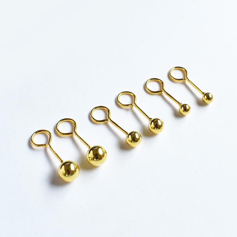 

Серьги-кисточки из стерлингового серебра 925 пробы с 18-каратным золотым покрытием, с изогнутым крючком, круглыми бусинами и простым дизайном. 3MM Bead